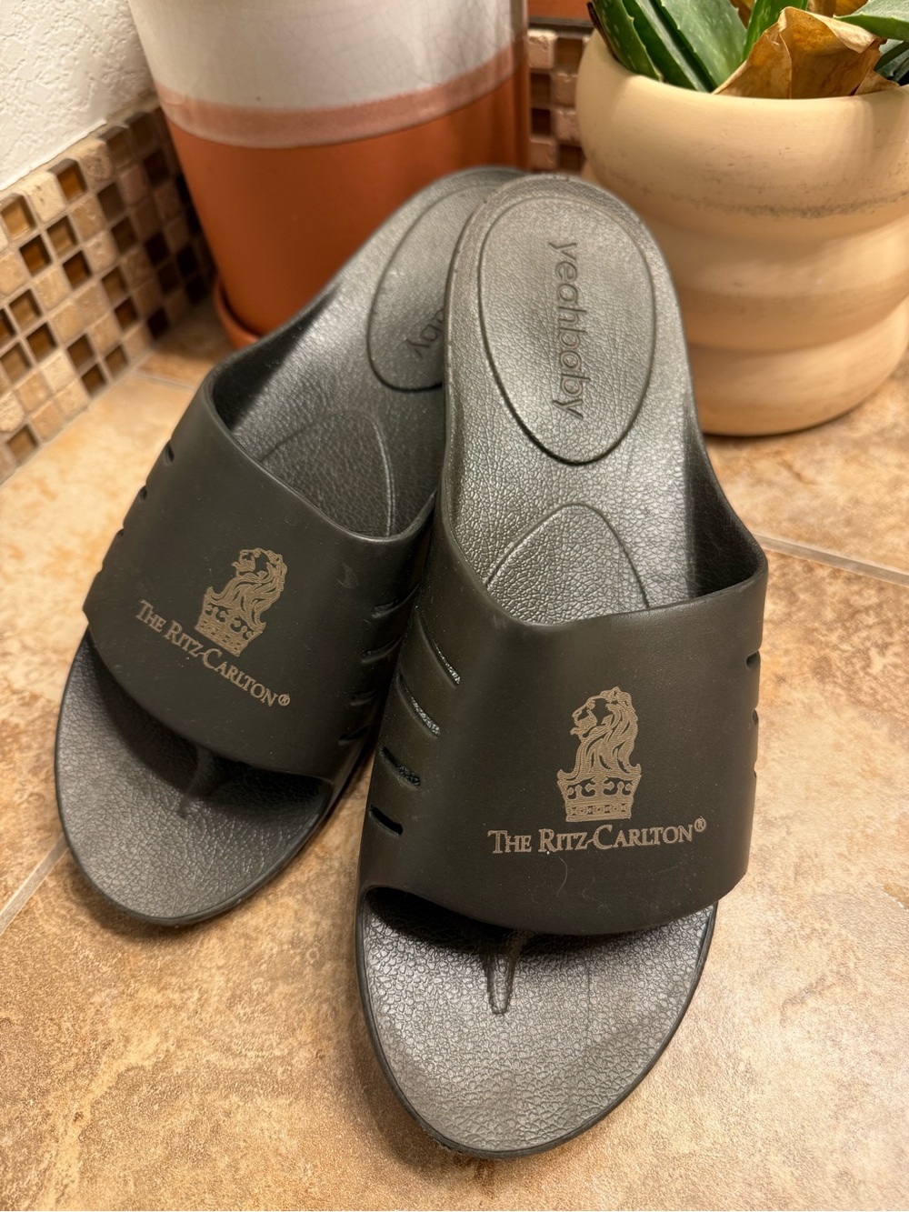 The Ritz-Carlton Black Logo Slide Sandals